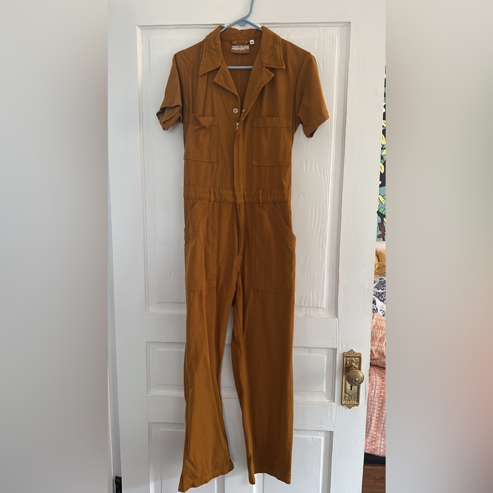 Big Bud Press Short Sleeve Jumpsuit Size Medium - Spicy Mustard EUC